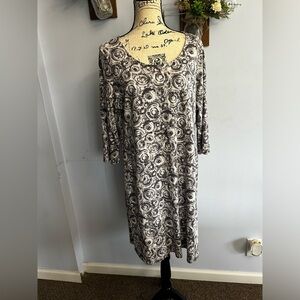 Pure Jill midi tunic dress tie dye with pockets cotton blend minimalist chic